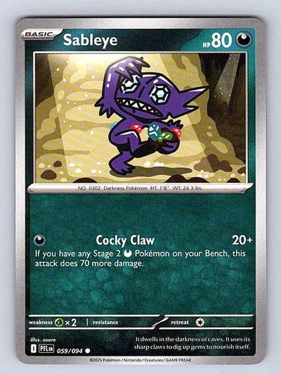 Sableye 059/094 Phantasmal Flames Common NM Pokemon TCG