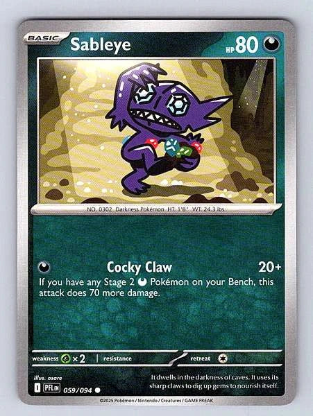 Sableye 059/094 Phantasmal Flames Common NM Pokemon TCG