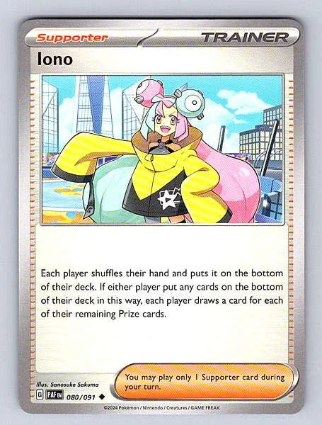 Iono 080/091 Paldean Fates Uncommon NM Pokemon TCG