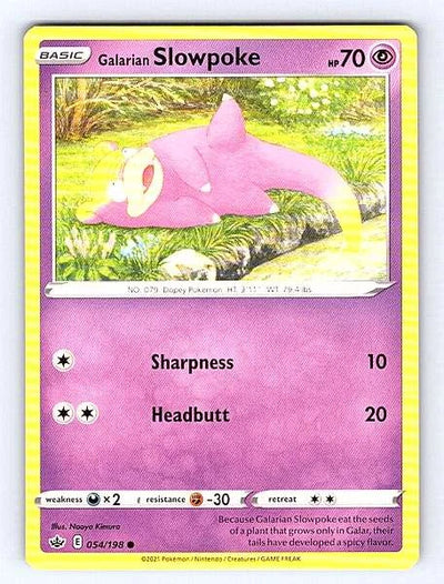 Galarian Slowpoke 054/198 Chilling Reign Common NM Pokemon TCG