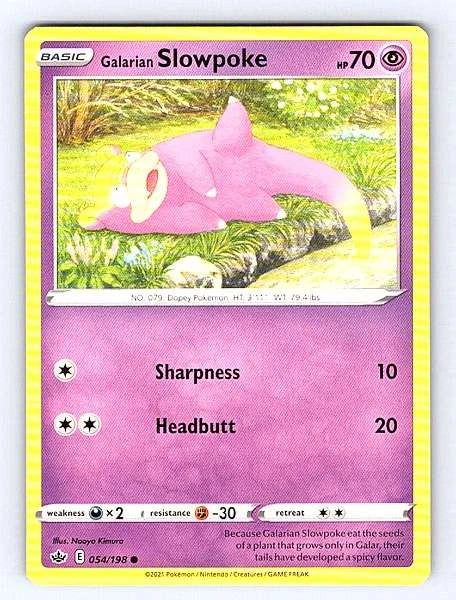 Galarian Slowpoke 054/198 Chilling Reign Common NM Pokemon TCG