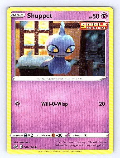 Shuppet 062/198 Chilling Reign Common NM Pokemon TCG