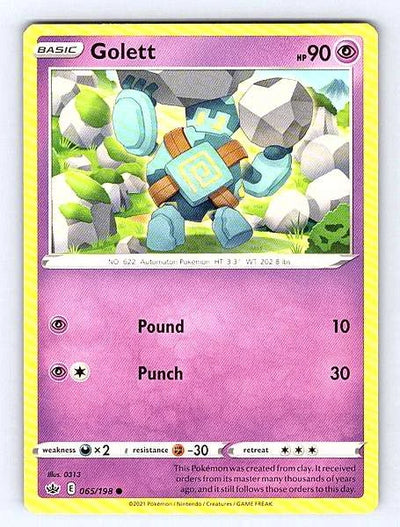 Golett 065/198 Chilling Reign Common NM Pokemon TCG