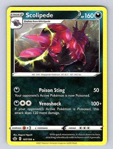 Scolipede 107/198 Chilling Reign Rare NM Pokemon TCG