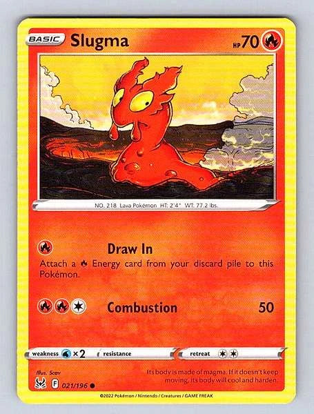 Slugma 021/196 Lost Origin Common NM Pokemon TCG
