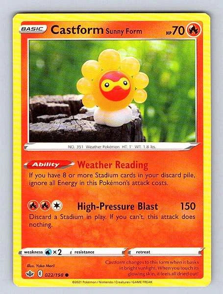 Castform Sunny Form 022/198 Chilling Reign Common NM Pokemon TCG