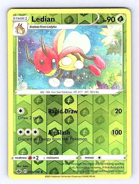Ledian 005/198 Chilling Reign Rare NM Pokemon TCG