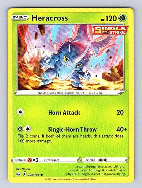 Heracross 006/198 Chilling Reign Common NM Pokemon TCG