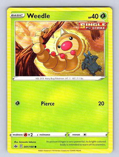 Weedle 001/198 Chilling Reign Common NM Pokemon TCG