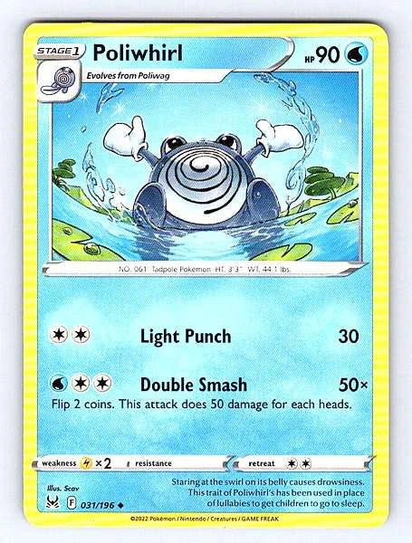 Poliwhirl 031/196 Lost Origin Common NM Pokemon TCG