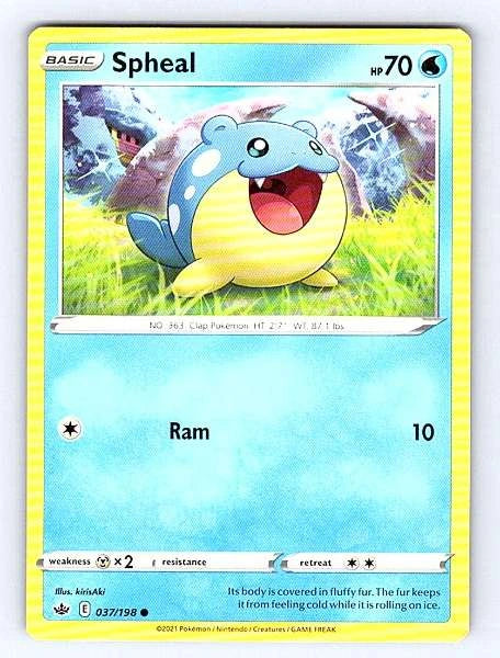 Spheal 037/198 Chilling Reign Common NM Pokemon TCG