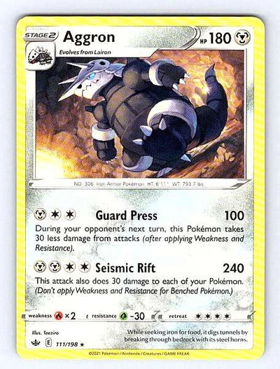 Aggron 111/198 Chilling Reign Rare NM Pokemon TCG