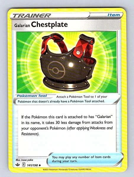 Galarian Chestplate 141/198 Chilling Reign Uncommon NM Pokemon TCG