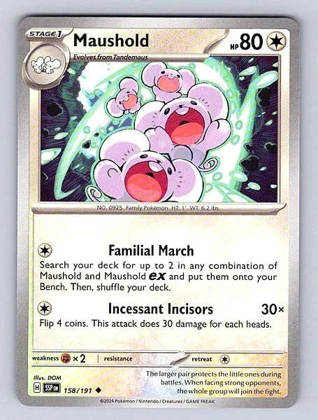 Maushold 158/191 Surging Sparks Uncommon MP Pokemon TCG