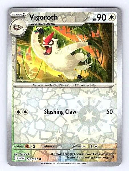 Vigoroth 146/191 Surging Sparks Common NM Pokemon TCG