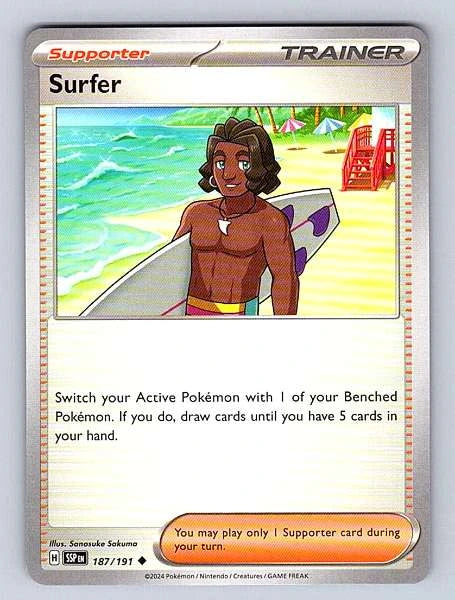 Surfer 187/191 Surging Sparks Common NM Pokemon TCG