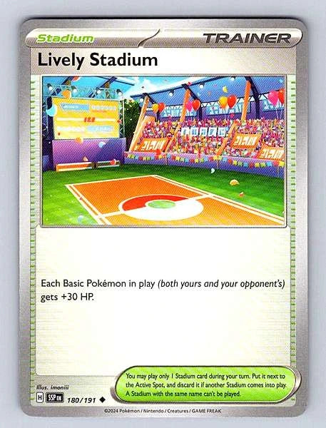 Lively Stadium 180/191 Surging Sparks Common NM Pokemon TCG