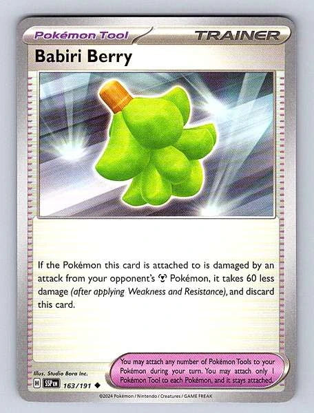 Babiri Berry 163/191 Surging Sparks Common NM Pokemon TCG
