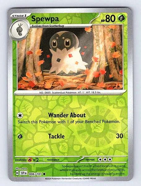 Spewpa 006/191 Surging Sparks Common NM Pokemon TCG