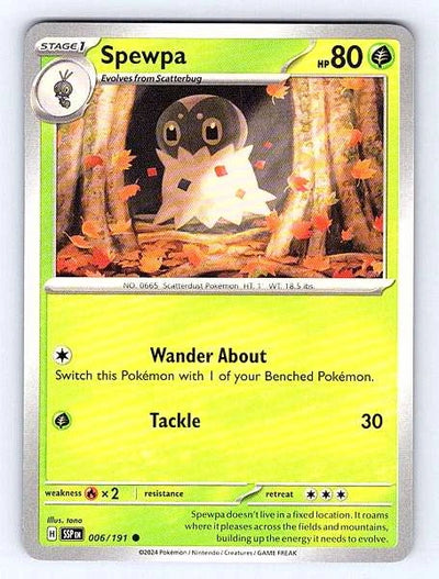 Spewpa 006/191 Surging Sparks Common NM Pokemon TCG