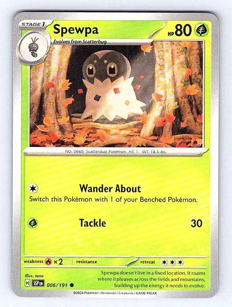Spewpa 006/191 Surging Sparks Common NM Pokemon TCG