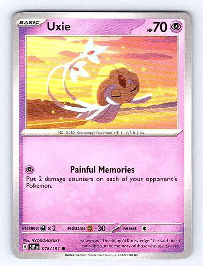 Uxie 078/191 Surging Sparks Common NM Pokemon TCG