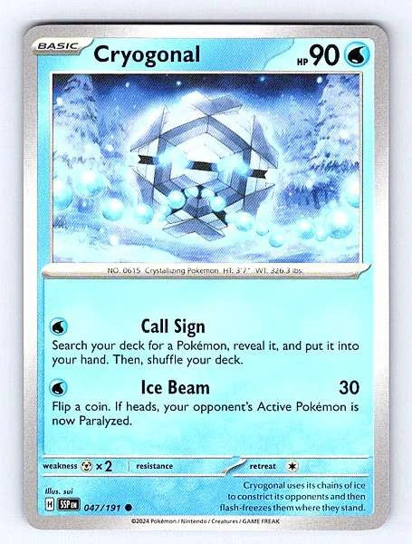 Cryogonal 047/191 Surging Sparks Common NM Pokemon TCG