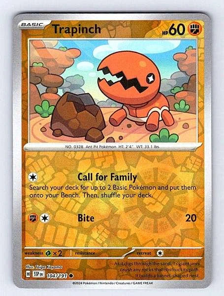 Trapinch 104/191 Surging Sparks Common NM Pokemon TCG