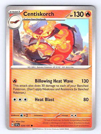 Centiskorch 028/191 Surging Sparks Common NM Pokemon TCG
