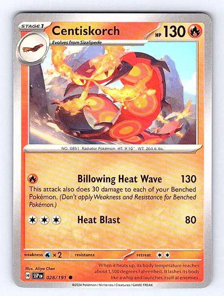 Centiskorch 028/191 Surging Sparks Common NM Pokemon TCG