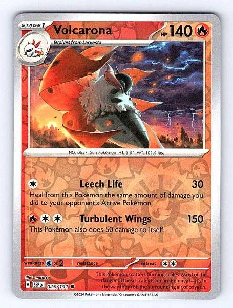 Volcarona 025/191 Surging Sparks NM Pokemon TCG