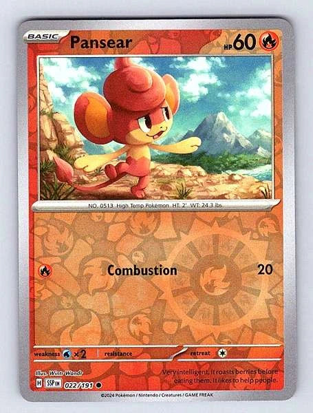 Pansear 022/191 Surging Sparks Common NM Pokemon TCG