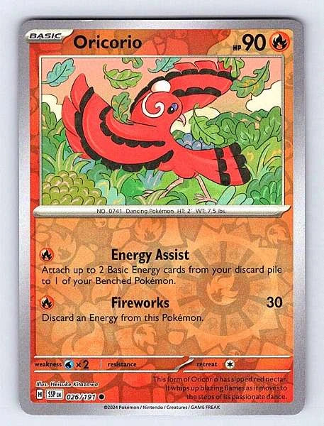 Oricorio 026/191 Surging Sparks Common NM Pokemon TCG