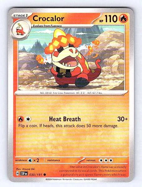 Crocalor 030/191 Surging Sparks Common NM Pokemon TCG