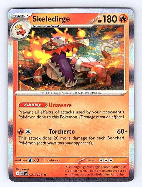 Skeledirge 031/191 Surging Sparks Rare NM Pokemon TCG