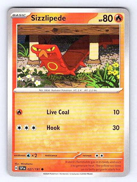 Sizzlipede 027/191 Surging Sparks Common NM Pokemon TCG