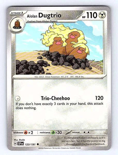 Alolan Dugtrio 123/191 Surging Sparks Common NM Pokemon TCG