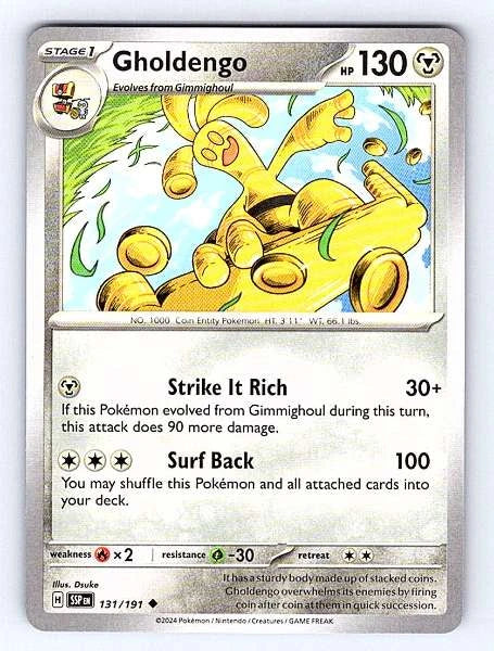 Gholdengo 131/191 Surging Sparks Common NM Pokemon TCG