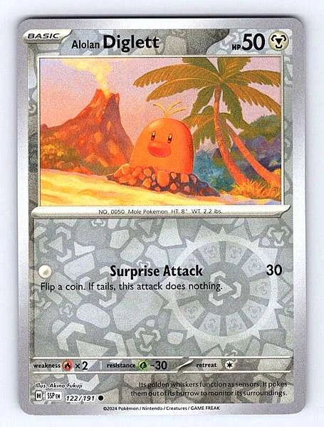 Alolan Diglett 122/191 Surging Sparks Common NM Pokemon TCG