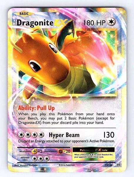 Dragonite EX 72/108 Evolutions Ultra Rare NM Pokemon TCG