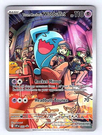 Team Rocket's Wobbuffet SVP EN 203 Scarlet & Violet Black Star Promos Ultra R...