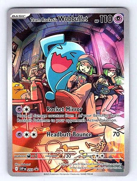 Team Rocket's Wobbuffet SVP EN 203 Scarlet & Violet Black Star Promos Ultra R...