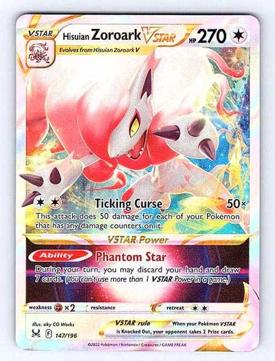 Hisuian Zoroark VSTAR 147/196 Lost Origin Ultra Rare NM Pokemon TCG