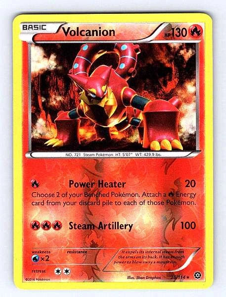 Volcanion 25/114 Steam Siege Rare LP Pokemon TCG