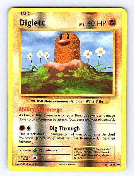 Diglett 55/108 Evolutions Common MP Pokemon TCG