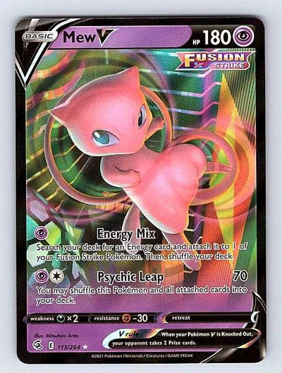 Mew V 113/264 Fusion Strike Ultra Rare NM Pokemon TCG