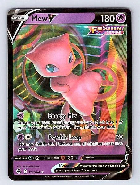 Mew V 113/264 Fusion Strike Ultra Rare NM Pokemon TCG