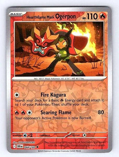Hearthflame Mask Ogerpon 044/182 Destined Rivals Uncommon NM Pokemon TCG