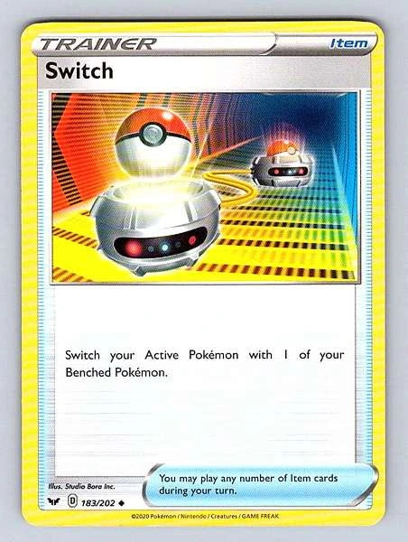 Switch 183/202 Sword & Shield Common NM Pokemon TCG
