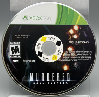 Murdered Soul Suspect Microsoft Xbox 360 Disk Only Refurbished Excellent